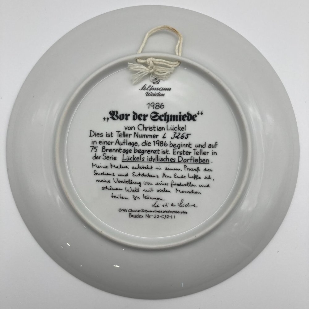 Von Christian Luckel Vor der Schmiede Bradford Exchange The Blacksmith Plate - Picture 3 of 6